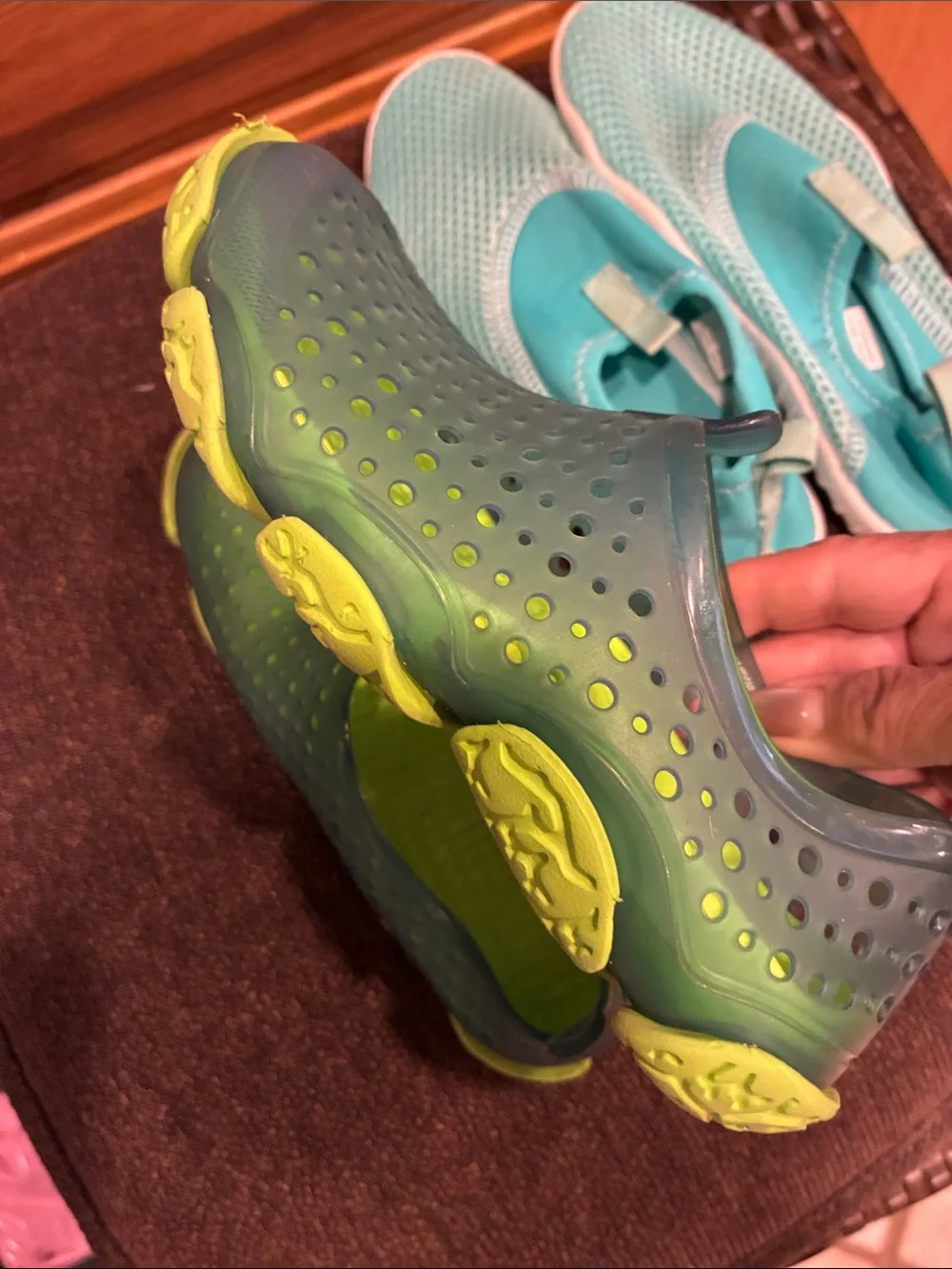 wonder nation Aqua and Lime Kids Water Shoes Duo